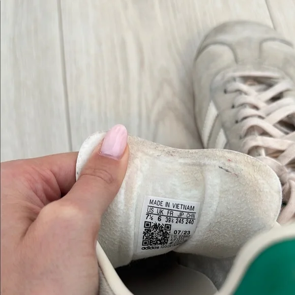 Adidas Men's Gray and Green Sneakers - Picture 7 of 7